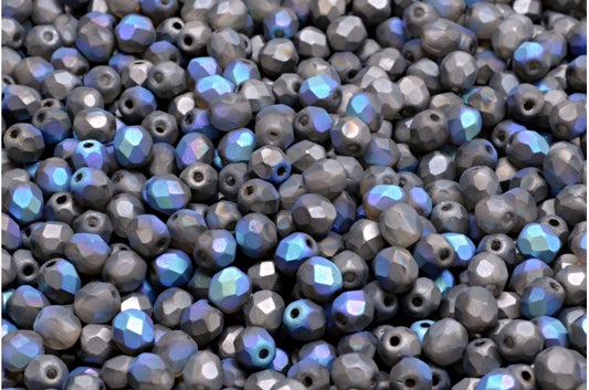 ファセットビーズラウンド、クリスタルマット98555（00030-84100-98555）、ボヘミアクリスタルガラス、チェコ共和国