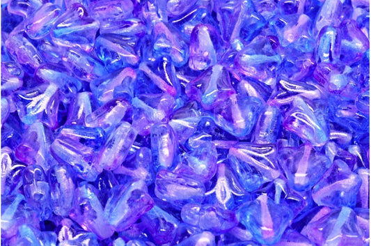 Lilienblütenperlen, Kristallblau Violett (00030-48002), Glas, Tschechische Republik