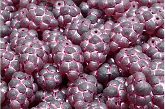 葡萄珠，透明浅紫水晶哑光粉色内衬 (20030-84100-54321)，玻璃，捷克共和国