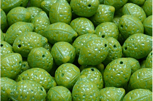 Zitronenperlen, undurchsichtig grün matt 54322 (53400-84100-54322), Glas, Tschechische Republik