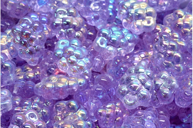 Grape Beads, Transparent Light Amethyst Ab (20300-28701), Glass, Czech Republic