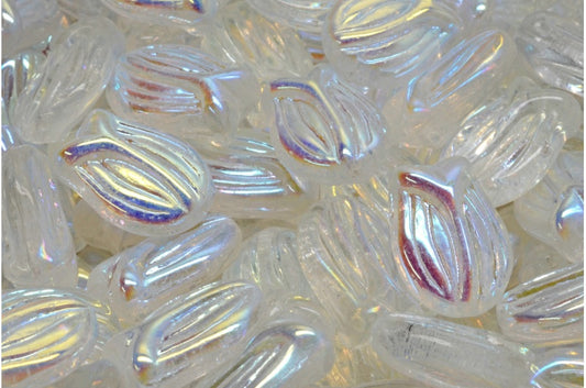 Tulip Beads, Crystal Ab (00030-28701), Glass, Czech Republic