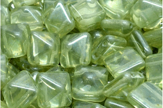 Pyramid Stud Beads, Crystal Luster Green Full Coated (00030-14457), Glass, Czech Republic