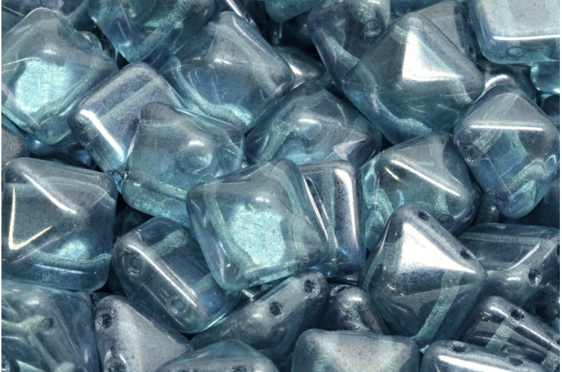Pyramid Stud Beads, Crystal Luster Blue Full Coated (00030-14464), Glass, Czech Republic