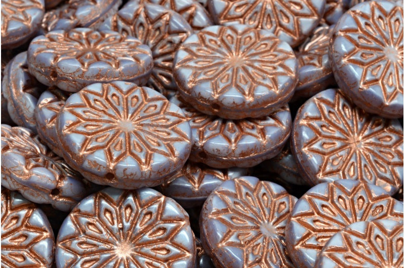Origami Flower Beads, 21350 Copper Lined (21350-54319), Glass, Czech Republic
