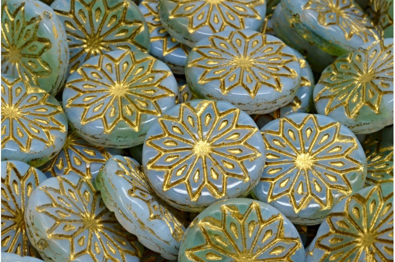 折纸花珠，R5111 镀金 (R5111-54302)，玻璃，捷克共和国
