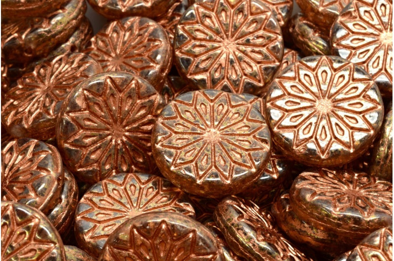 折纸花珠，10010 陶土紫铜内衬 (10010-15496-54319)，玻璃，捷克共和国