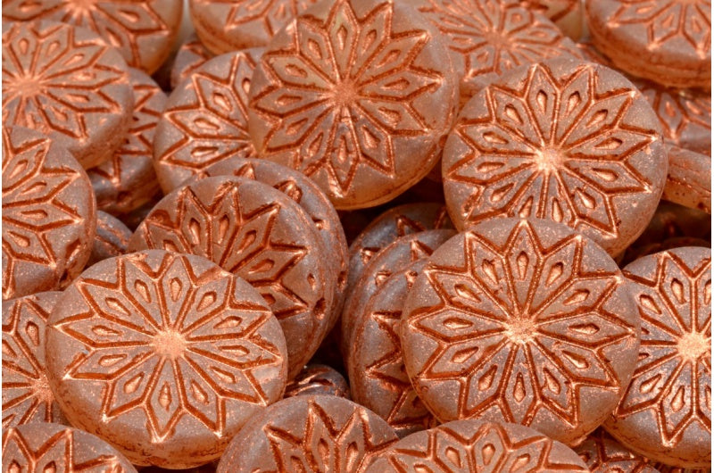 折纸花珠，10010 哑光铜内衬 (10010-84100-54319)，玻璃，捷克共和国