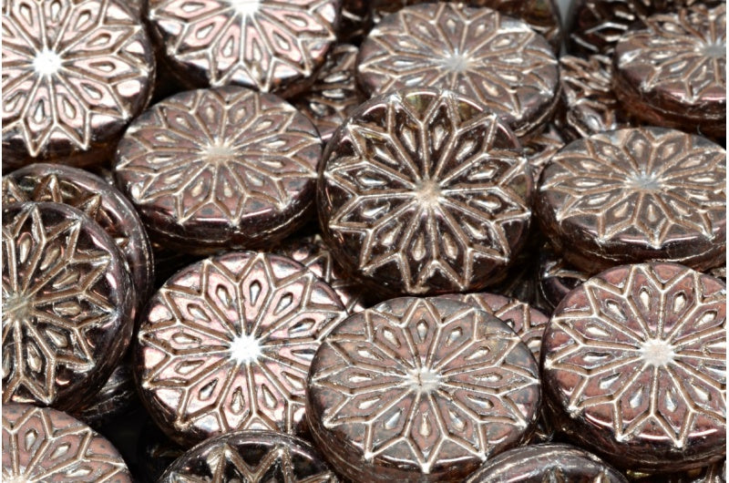 折纸花珠，10010 紫铜内衬 (10010-15726-54324)，玻璃，捷克共和国