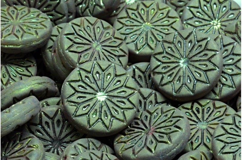 折纸花珠，透明深蓝色哑光红色全涂层 (30330-84100-14495)，玻璃，捷克共和国
