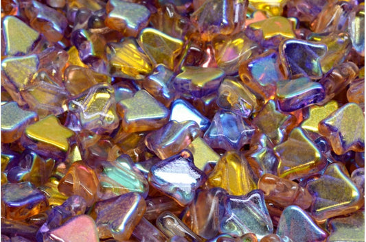 2-Hole Flat Tullip Bell Beads, Crystal 48107 (00030-48107), Glass, Czech Republic