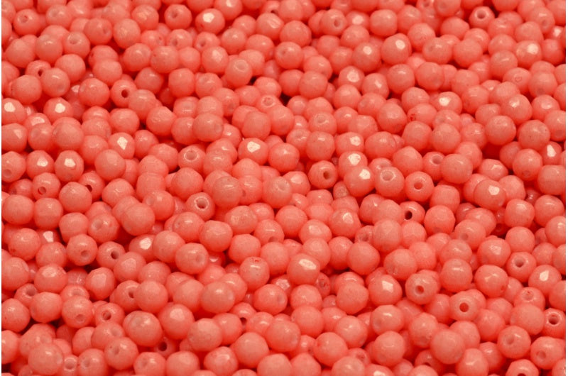 Fire Polish Faceted Round Beads 3mm, Chalk White 31133 (03000-31133), Glass, Czech Republic