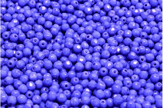 ファセット加工ラウンドビーズ、チョークホワイト 32035 (03000-32035)、ボヘミアクリスタルガラス、チェコ共和国