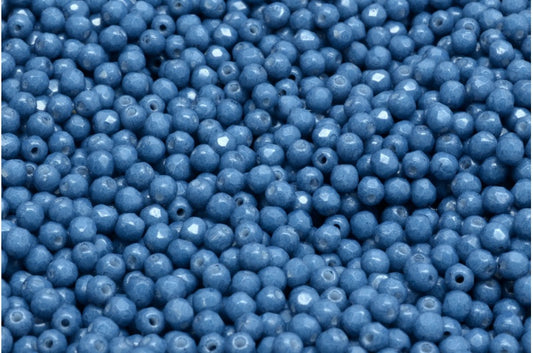 ファセット加工ラウンドビーズ、チョークホワイト 32126 (03000-32126)、ボヘミアクリスタルガラス、チェコ共和国