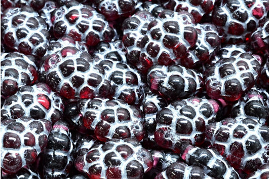Grape Beads, Transparent Red Silver Lined (70350-54301), Glass, Czech Republic