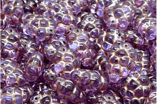 Grape Beads, Transparent Light Amethyst Copper Lined (20300-54324), Glass, Czech Republic