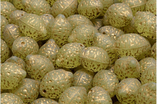 Lemon Beads, Transparent Yellow Matte Gold Lined (80130-84100-54302), Glass, Czech Republic