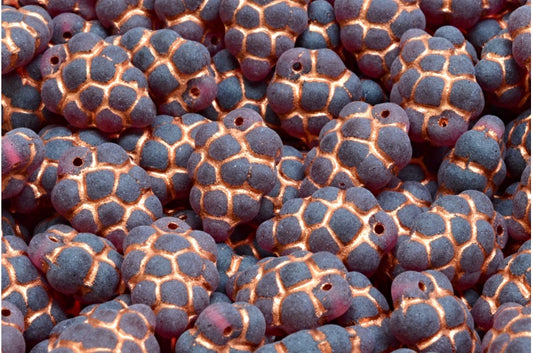 Grape Beads, Transparent Red Copper Lined Matte (70350-54318-84100), Glass, Czech Republic