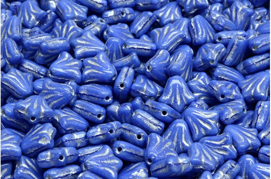 ユリの花ビーズ、37306 シルバーライン (37306-54301)、ガラス、チェコ共和国