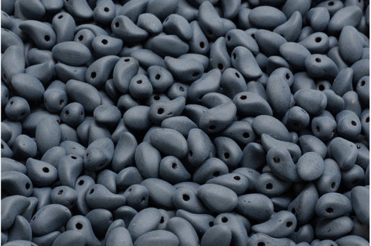 Lily Petal Beads, Black Matte (23980-84100), Glass, Czech Republic