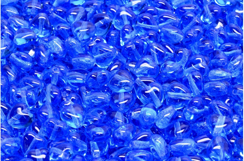 ハートビーズ、コバルト（30050）、ガラス、チェコ共和国