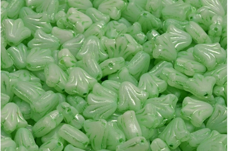 ユリの花ビーズ、ホワイト 54322 (02010-54322)、ガラス、チェコ共和国