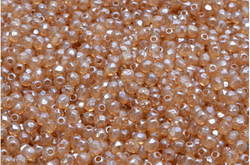 Fire Polished Faceted Beads Round, Crystal Etched 22500 (00030-ETCH-22500), Bohemia Crystal Glass, Czech Republic