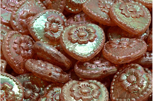 玫瑰心形串珠，水晶墨黑色全杏 (00030-29123)，玻璃，捷克共和国