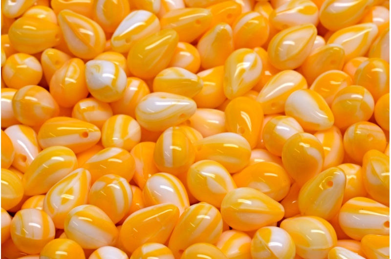 ドロップビーズ、オレンジ（08902）、ガラス、チェコ共和国