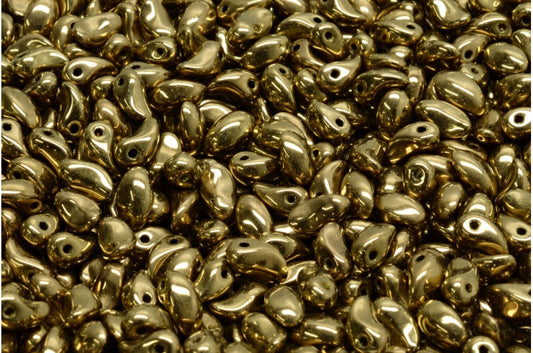 Lily Petal Beads, Black Brass (23980-90215), Glass, Czech Republic