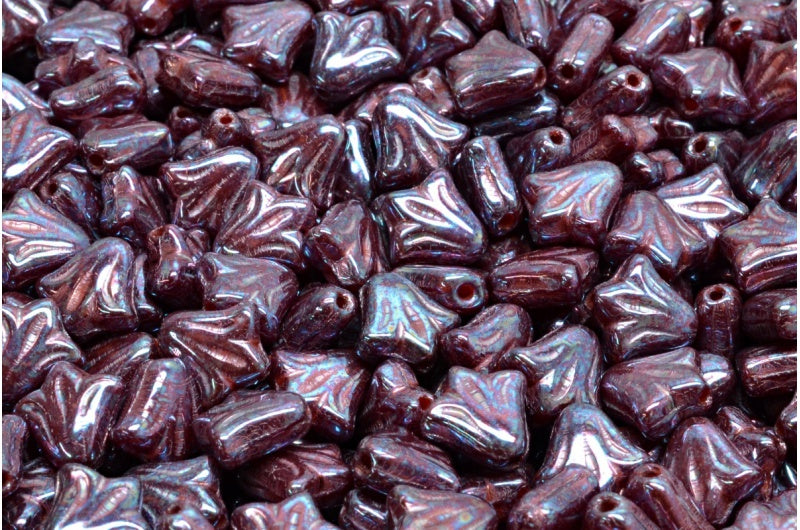 ユリの花のビーズ、97022 ネビュラ (97022-15001)、ガラス、チェコ共和国