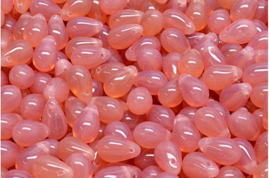 Teardrop beads, Opal Pink (71010), Glass, Czech Republic