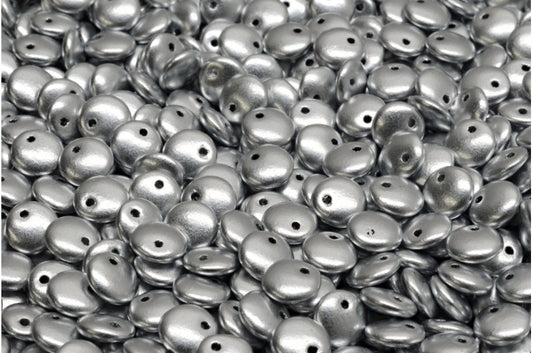 レンズ豆ビーズ、クリスタルシルバーマット（00030-01700）、ガラス、チェコ共和国