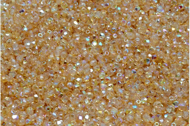 圆形火抛光多面珠，水晶 98531 (00030-98531)，波西米亚水晶玻璃，捷克共和国