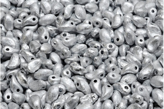 Lily Petal Beads, Black Etched Silver (23980-etch-27000), Glass, Czech Republic
