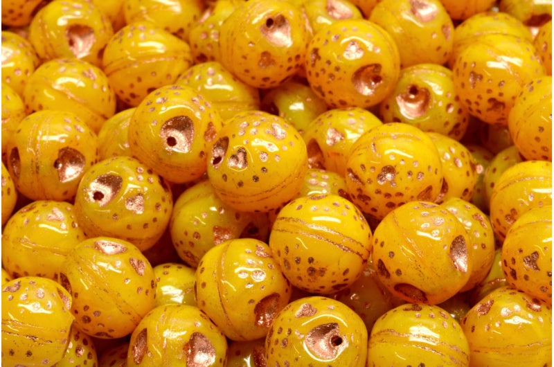 橙色珠子，81240 铜内衬 (81240-54318)，玻璃，捷克共和国
