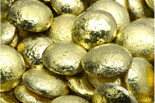 Cabochon-Perlen, Kristallgeätztes Gold (00030-ETCH-26443), Glas, Tschechische Republik