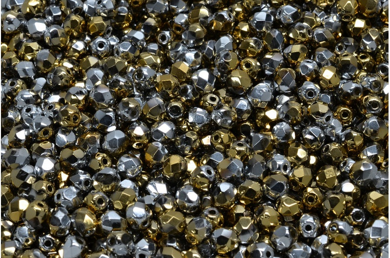 Fire Polish Faceted Round Beads 3mm, Crystal 98550 (00030-98550), Glass, Czech Republic