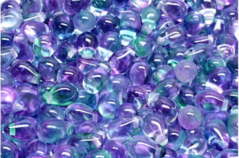 Drop Beads, Crystal 48023 (00030-48023), Glass, Czech Republic