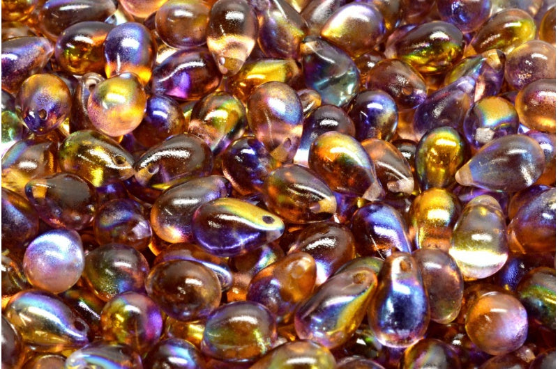 Drop beads, Crystal 48107 (00030-48107), Glass, Czech Republic