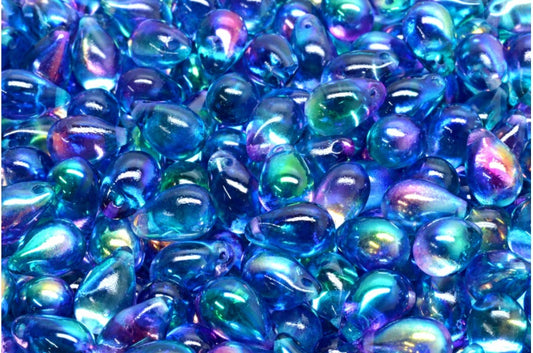 Drop beads, Crystal 48123 (00030-48123), Glass, Czech Republic