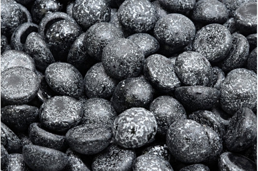 Cabochon-Perlen, schwarz geätztes Silber gefüttert (23980-ETCH-54301), Glas, Tschechische Republik