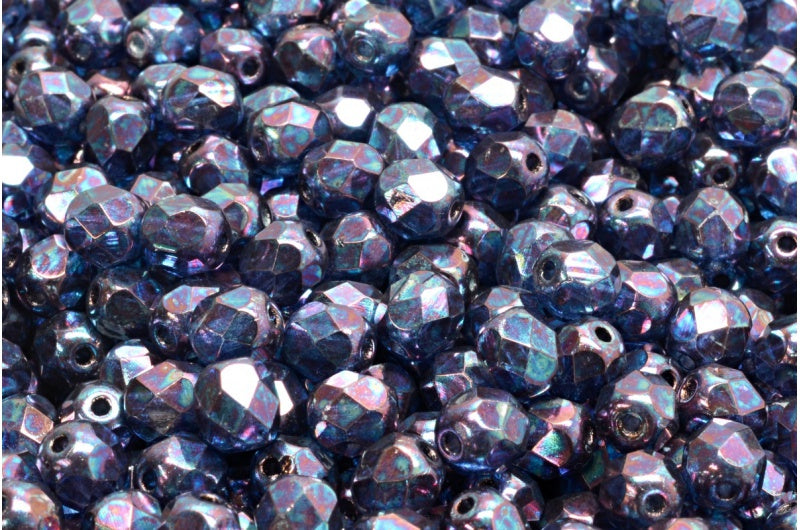 Fire Polish Faceted Round Beads, Crystal Nebula (00030-15001), Glass, Czech Republic