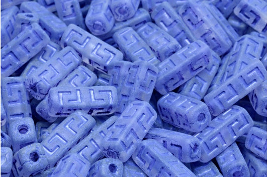 Keltische Blockperlen, Kristall mattblau gefüttert (00030-84100-54325), Glas, Tschechische Republik