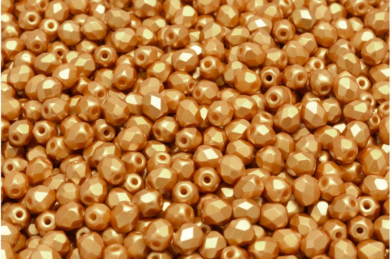 ファイアポリッシュファセットビーズラウンド、ホワイト 25003 (02010-25003)、ボヘミアクリスタルガラス、チェコ共和国