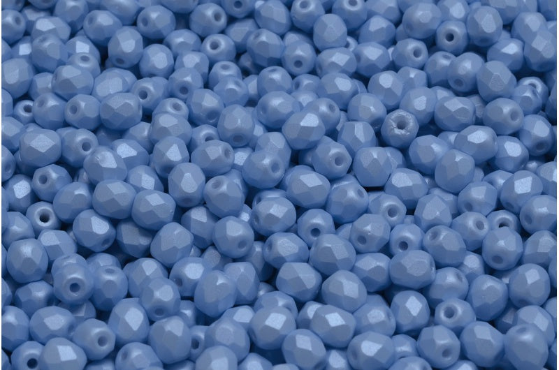 Fire Polished Faceted Beads Round, White 29310 (02010-29310), Bohemia Crystal Glass, Czech Republic