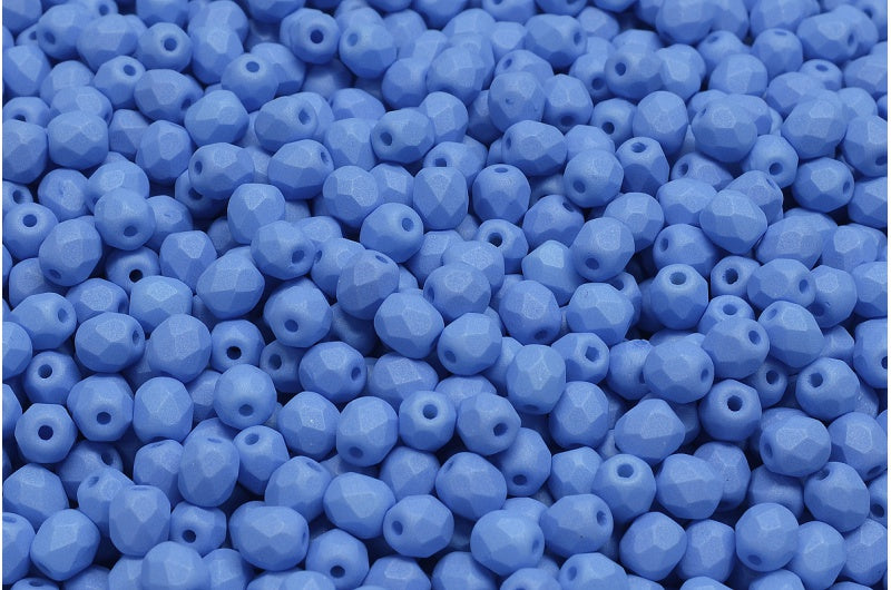 Fire Polished Faceted Beads Round, White 29568 (02010-29568), Bohemia Crystal Glass, Czech Republic