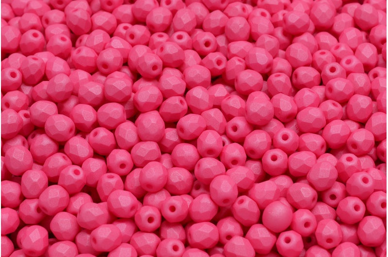 Fire Polished Faceted Beads Round, White 29574 (02010-29574), Bohemia Crystal Glass, Czech Republic