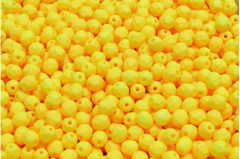 Fire Polished Faceted Beads Round, White 29573 (02010-29573), Bohemia Crystal Glass, Czech Republic