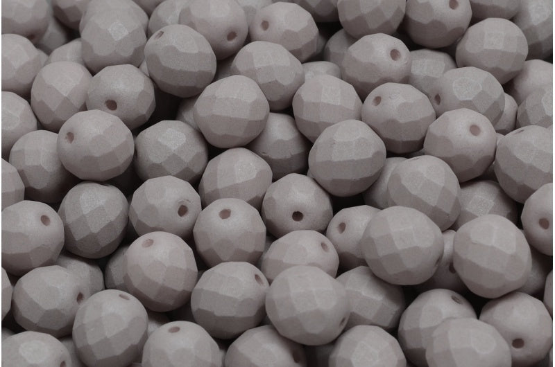 Fire Polished Faceted Beads Round, White 29562 (02010-29562), Bohemia Crystal Glass, Czech Republic